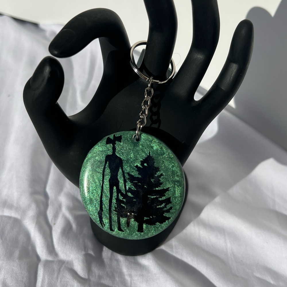 Handmade Siren Head Keychain, Green